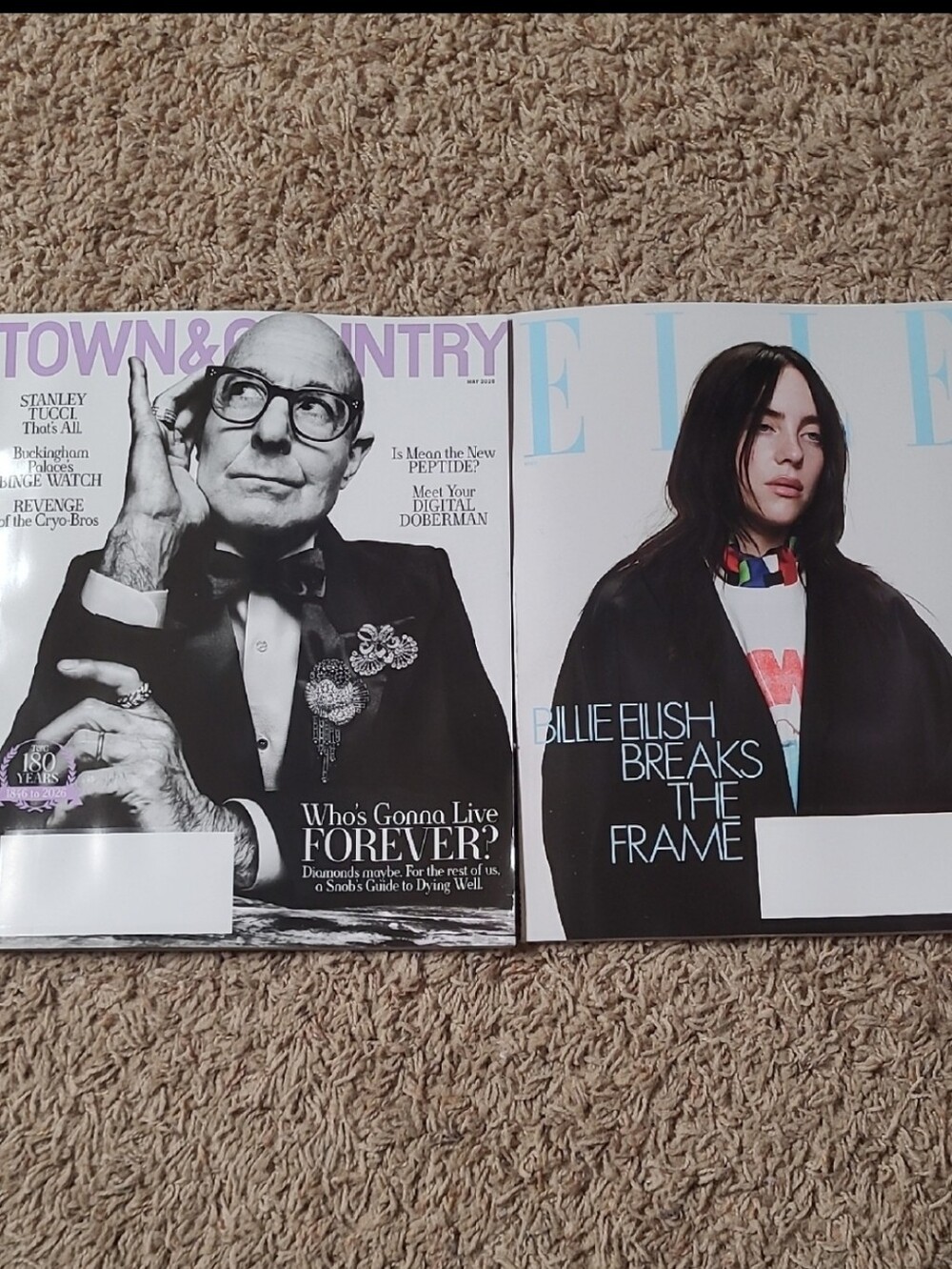 Elle Magazine Cover Featuring Billie Eilish And Town & Country May 2026